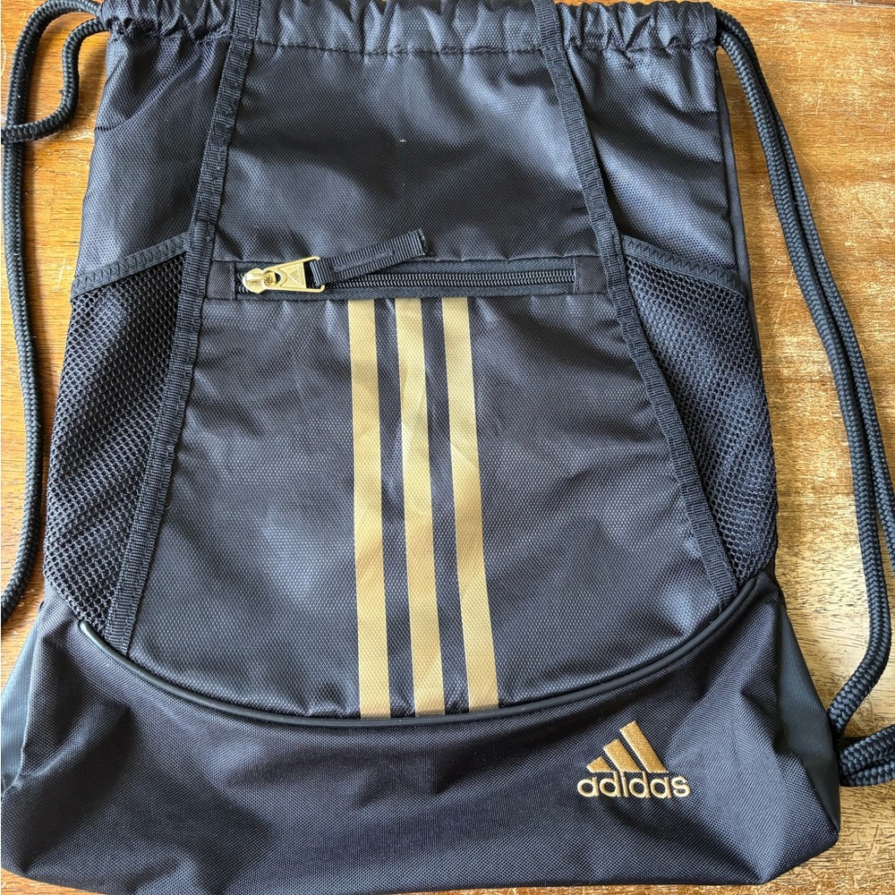 Adidas bag, black and gold, NWOT